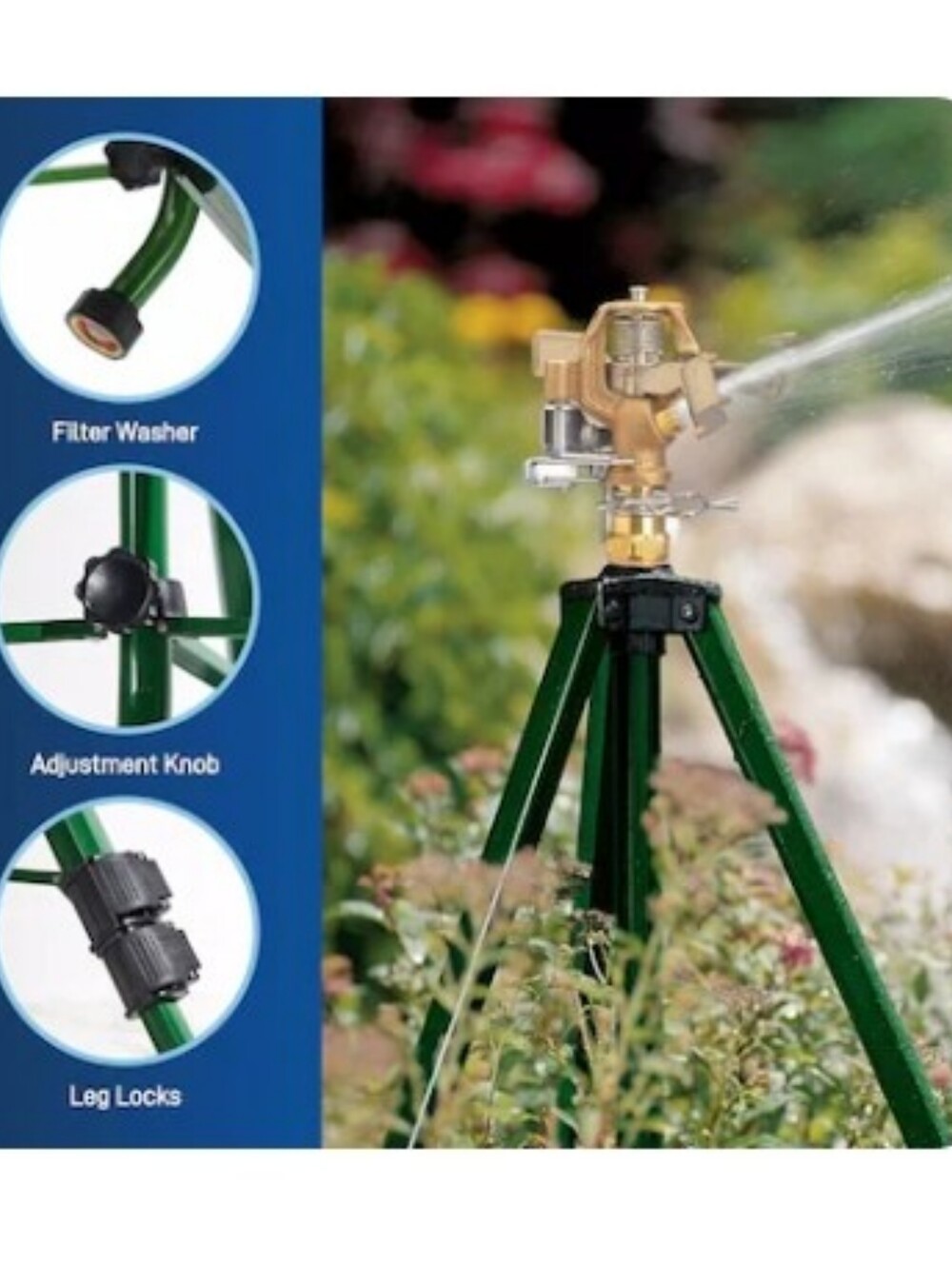 Orbit Sprinkler 5000-sq ft Impulse Adjustable  Tripod Lawn Sprinkler. Like New.